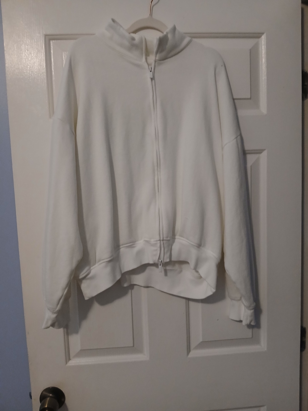 PINK Victoria's Secret Cream Full-Zip Funnel Neck Sweatshirt